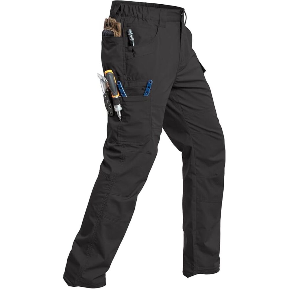 Men's Stretch Ripstop Work Pants Water Resistant Tactical Utility Pants